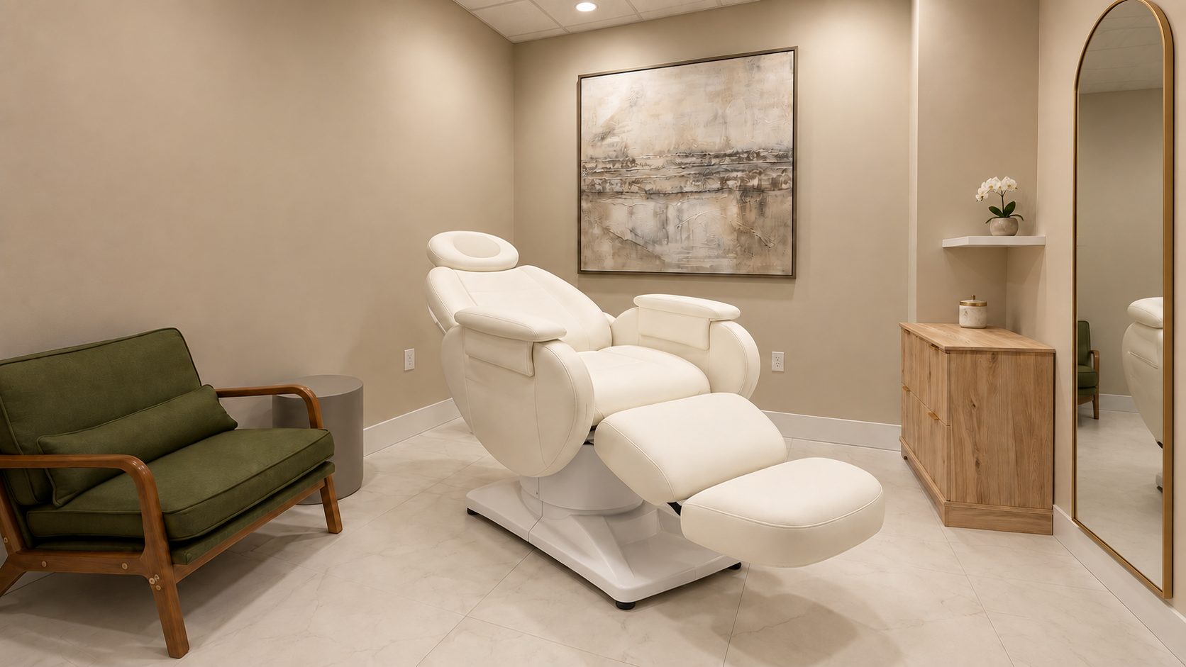 A private Waypoint treatment room with warm, natural light